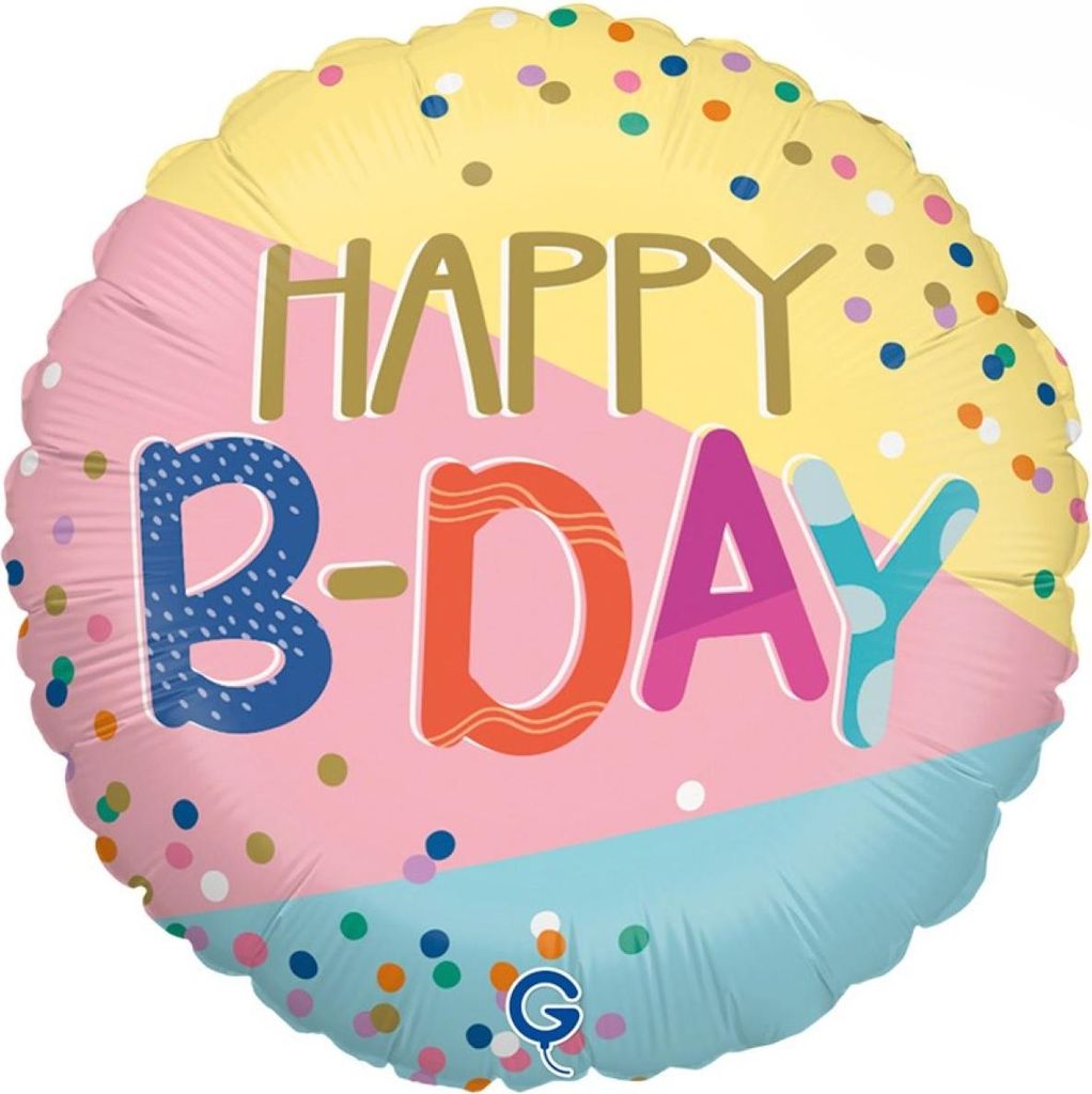 18"/Ø46cm Folienballon Happy B-Day