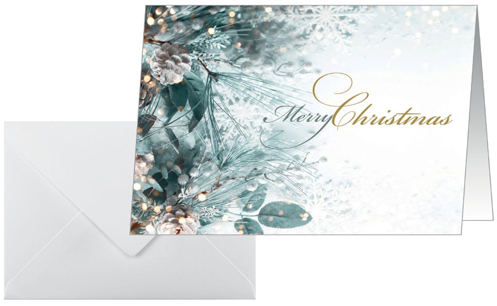 SIGEL DS086 Weihnachts-Karten "Eucalyptus magic" - A6 quer - 25 Karten inkl. Umschläge