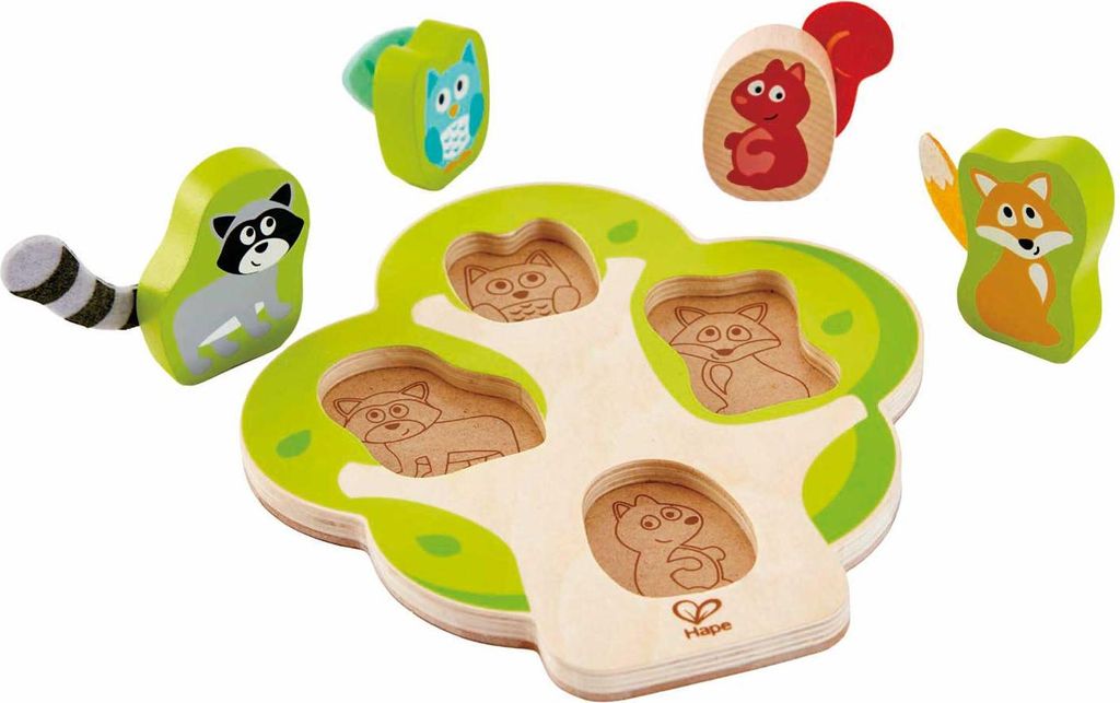 Hape Wer ist im Baumform-Puzzle – 5 Teile.
