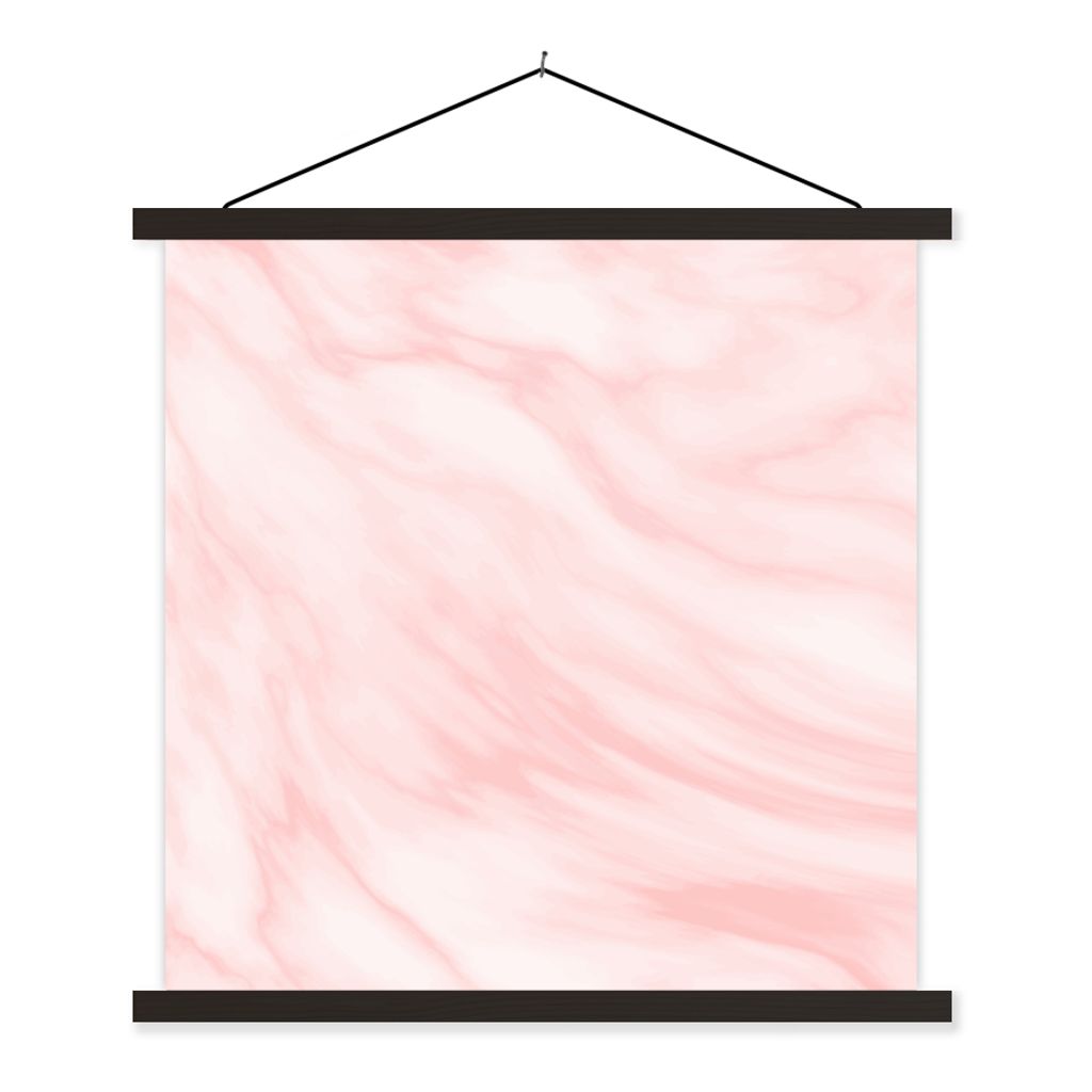 MuchoWow Textilposter Marmor - Rosa - Weiß - Luxus - Marmoroptik 40x40 cm mit schwarzem Rahmen - Fotos