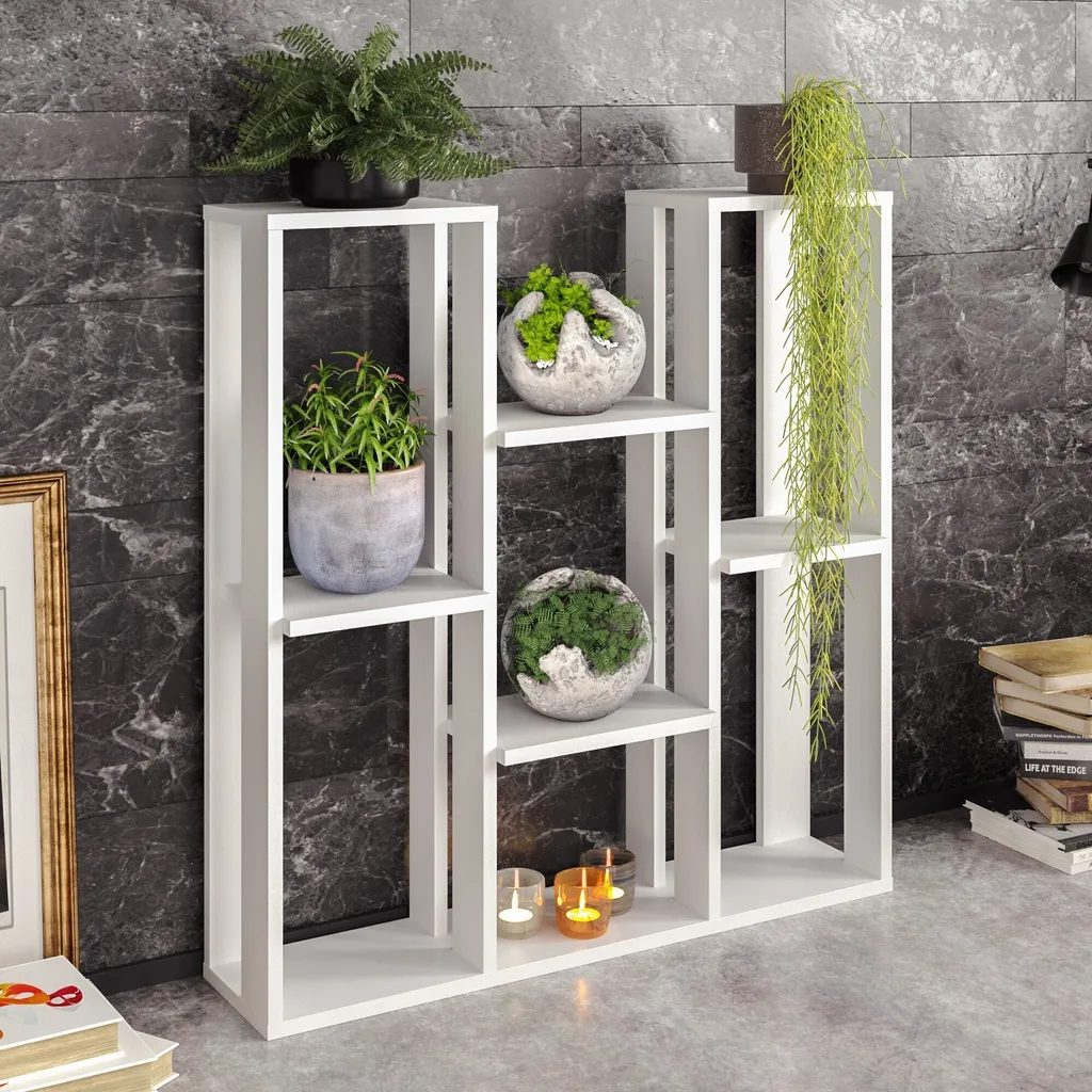 Meuble de rangement blanc pour bureau et salon - Étagère Nevada Skye Decor