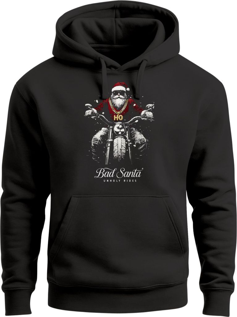 Hoodie Herren Bad Santa Biker Unholy Rides Kapuzen-Pullover Männer Neverless