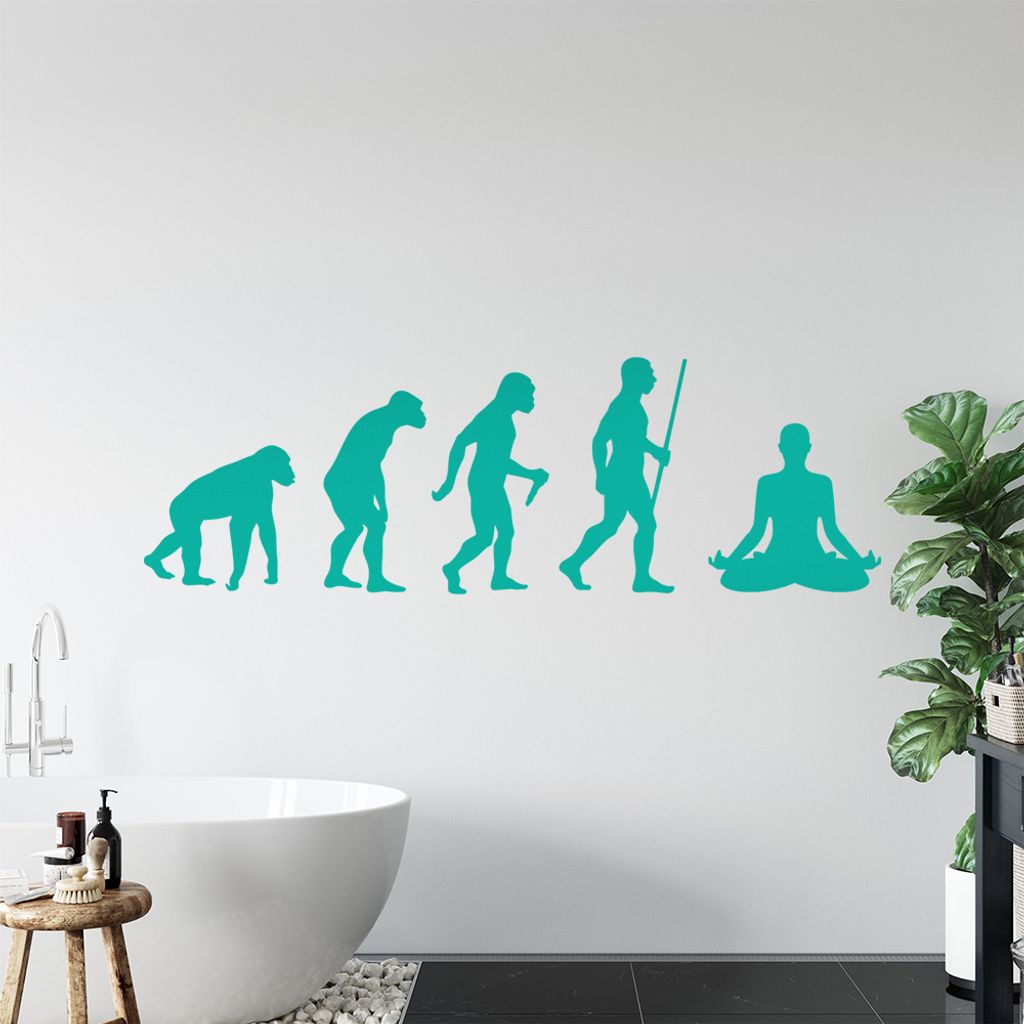 Yoga Gymnastik Evolution IV Wandtattoo Wandaufkleber Wall Sticker - Dekoration, Küche, Wohnzimmer, Schlafzimmer, Badezimmer