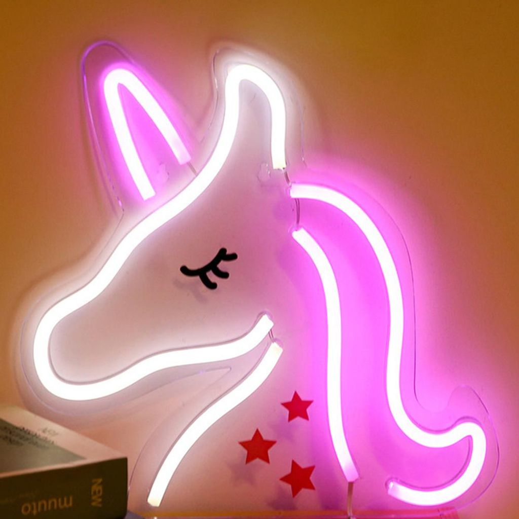 Rosikey LED neonový nápis Unicorn – 30 x 33 cm Jednorožec Obrázek produktu 