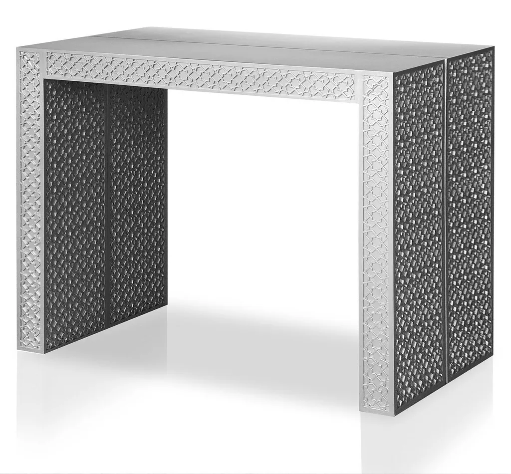 Table Console Extensible Nassau Morocco Gris Menzzo de 45 à 190 cm