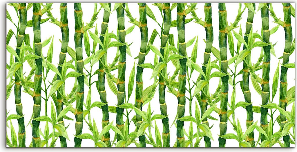 Coloray Acrylbild 120x60 Wandbild Acrylbilder Natur Blumen Aquarell Bambus Blumen