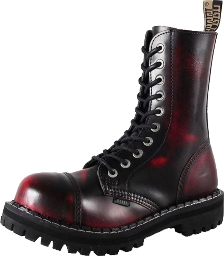 Steel - Rub Off - 10-Loch Boots Stiefel burgund