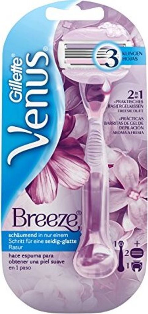 Gillette Venus Breeze Damenrasierer mit Ersatzklingen und Halterung