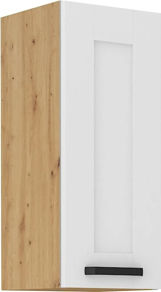 Armadietto superiore da cucina LAILI - larghezza 30 cm, bianco / rovere artisan