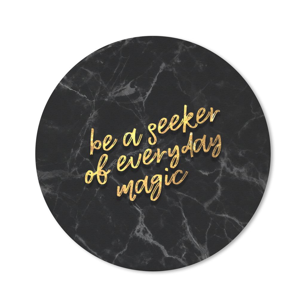 MuchoWow Mauspad Mousepad Zitate - Magie - Gold - Marmor 40x40 cm - Mousepads - Maus Mat - Pad - Mausunterlage - Schreibtisch Accessoires
