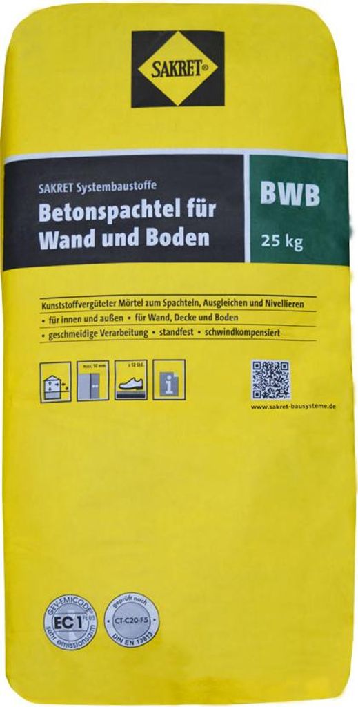 SAKRET Betonspachtel für Wand und Boden BWB 25 kg