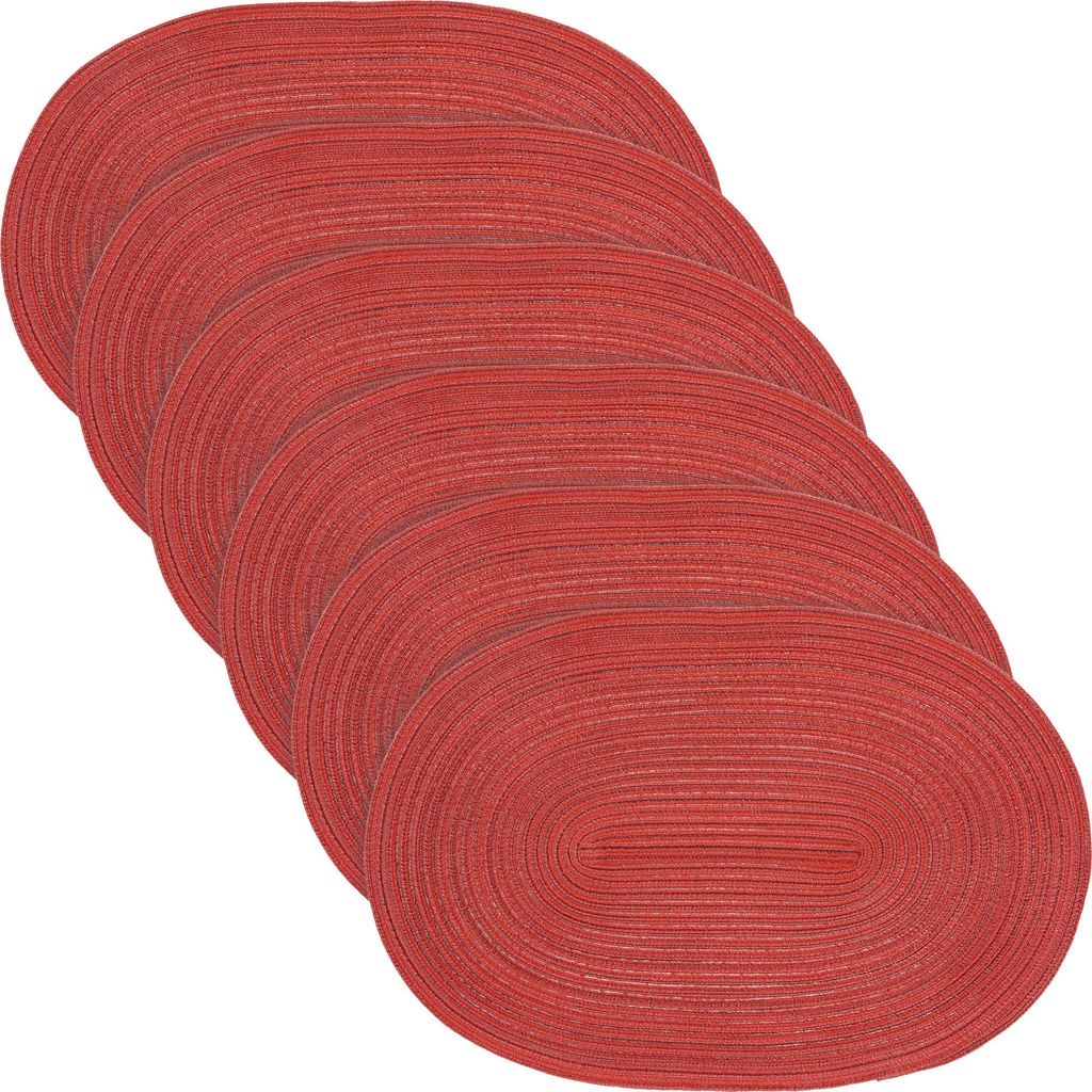 Erwin Müller Tischset Silves" 6er-Pack rot oval: 33x48 cm"