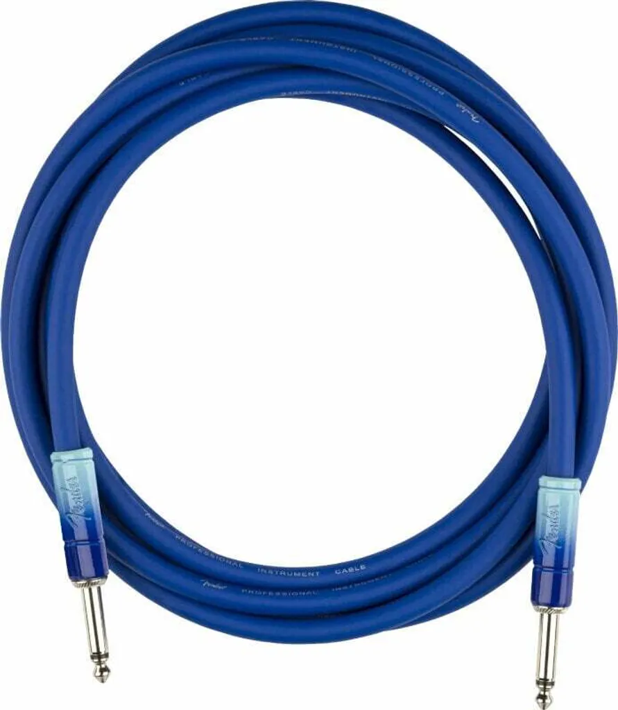Câble instrument 3m Fender Ombré Belair Blue - Blindage cuivre et design