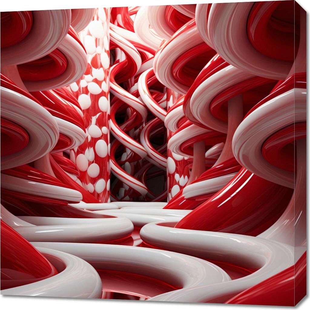 Bild 70x70cm Rote Wirbel