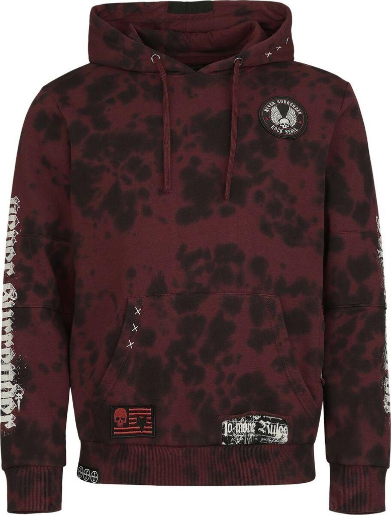 Rock Rebel by EMP Herren roter Kapuzenpullover mit Batik S