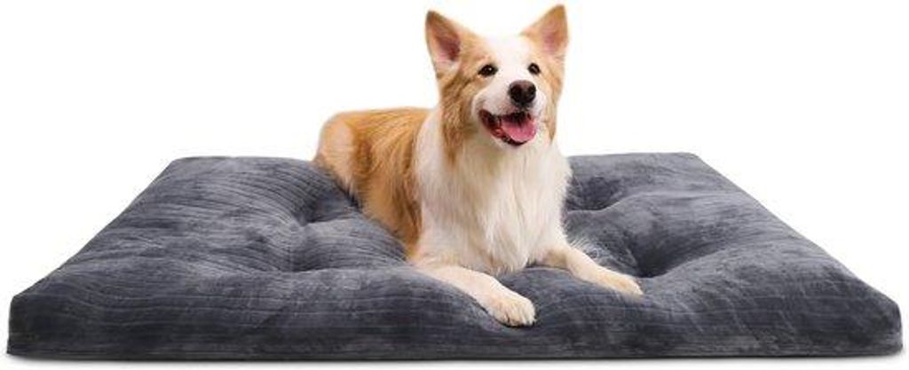 Luxe Hundekissen, wasbaars, groß für große Hunde, dickes Flanell, bequemer Schlafplatz, Anti-Slip und kratzfest, 35 x 23 Zoll, Grau