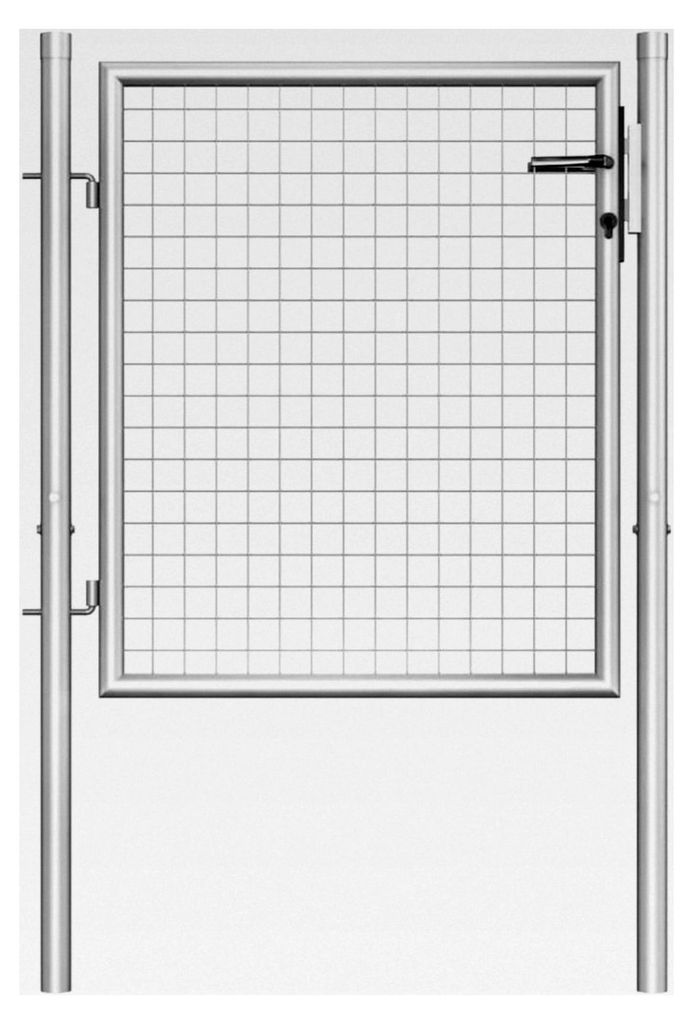 Gartentor Zauntor Gartenpforte Hoftor Gartenzaun Metalltor Einzeltor Hoftür Verzinkter Stahl 105x125 cm Silbern