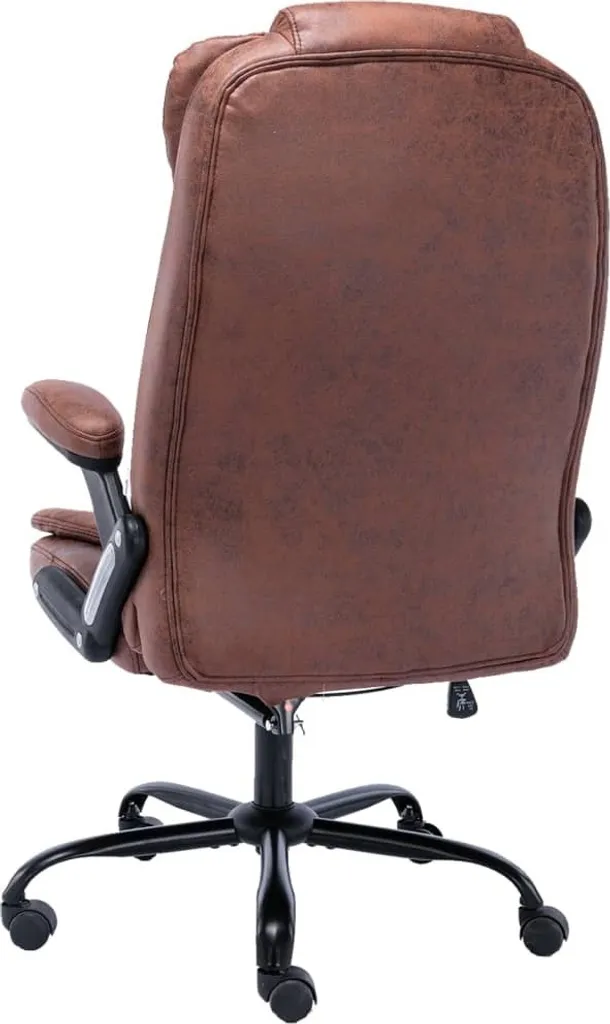Chaise de bureau massante contre le mal de dos aspect daim marron