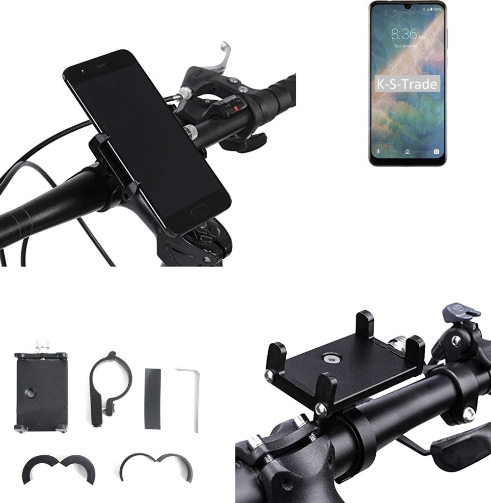 K-S-Trade Handyhalterung für das Fahrrad kompatibel mit ZTE Blade 10 Prime Halter Lenkstange Fahrradhalterung Motorrad Bike Mount Befestigung