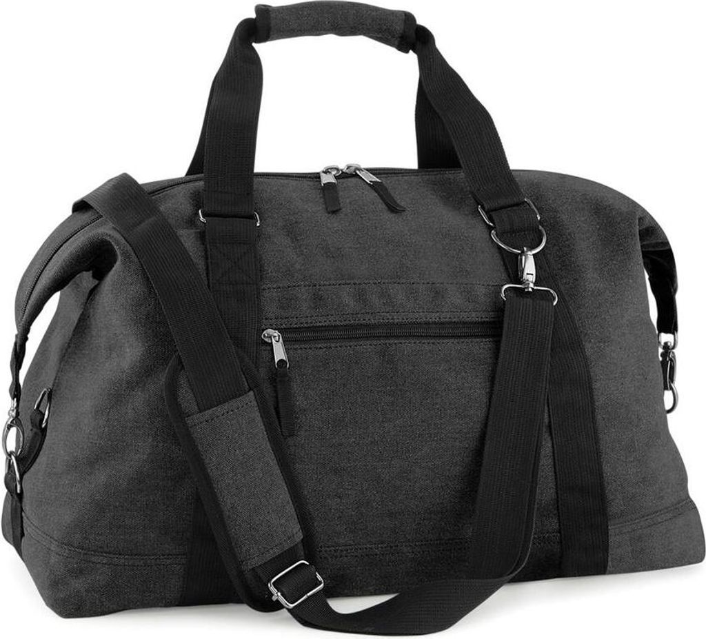 BagBase BG650 | Vintage Canvas Weekender Reisetasche | 51 x 33 x 24 cm - Farbe: Vintage Black - Größe: 51 x 33 x 24 cm