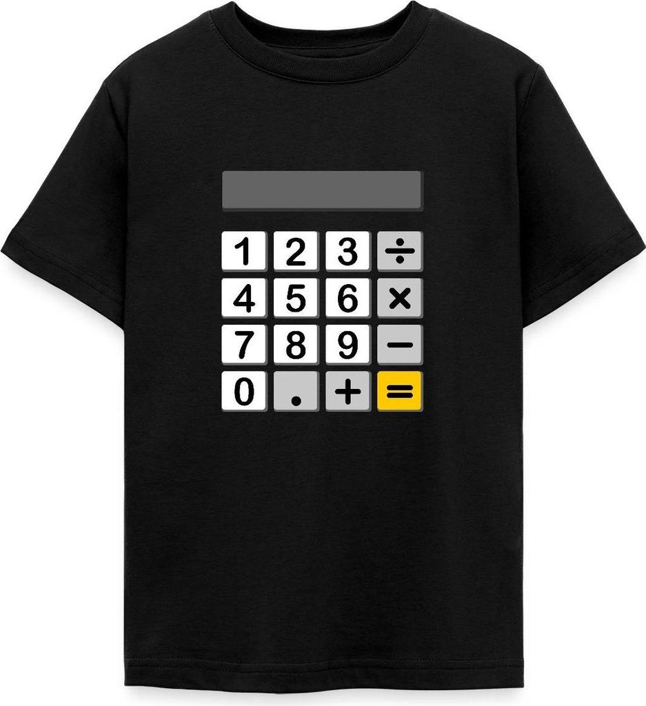 Spreadshirt Taschenrechner Kostüm Für Fasching & Karneval Teenager T-Shirt, 152/164 (12-14 Jahre), Schwarz