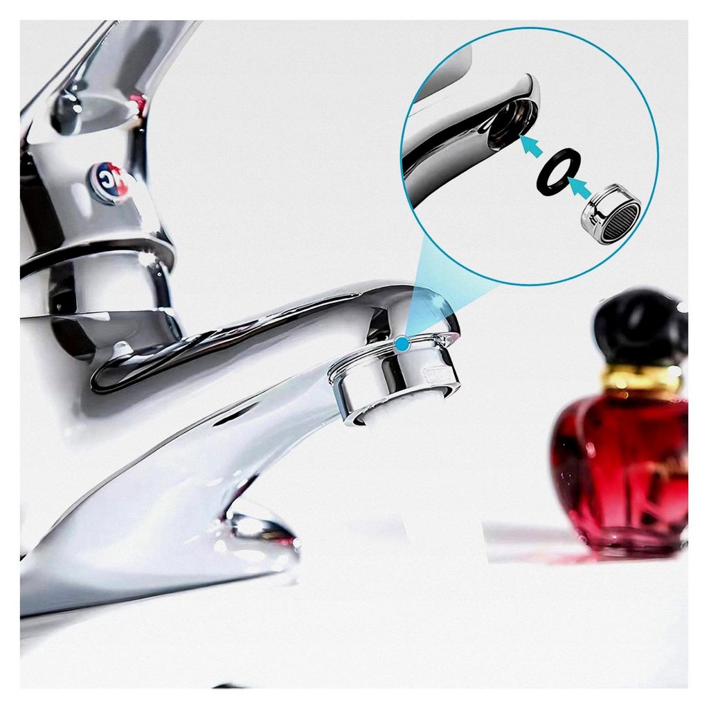 Strahlregler für Wasserhähne, 4 Stück M24 Wasserhahn Strahlregler, wassersparend, 24mm Metall mit Dichtung für Küche und Bad (Silber)