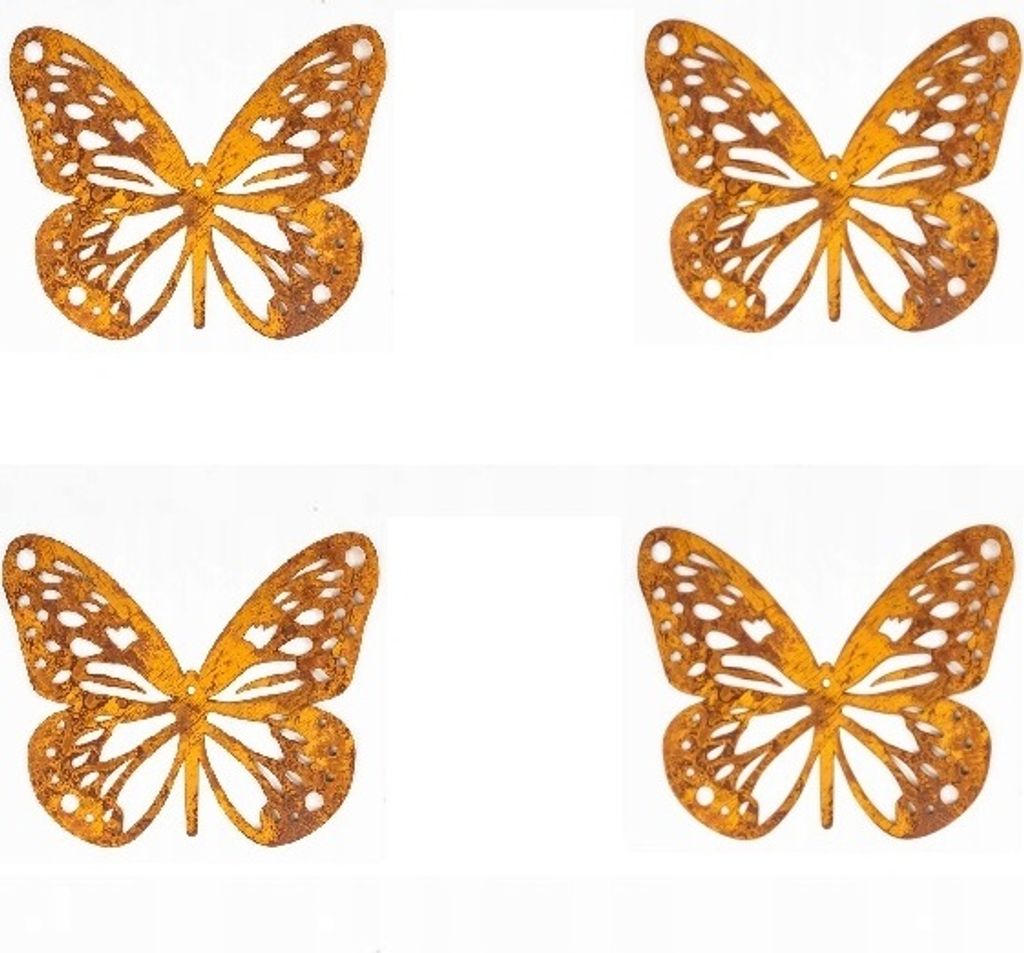 Garten Wanddekoration auf Baum Cortengefertigt Groß - Satz von 4 Stück Metall