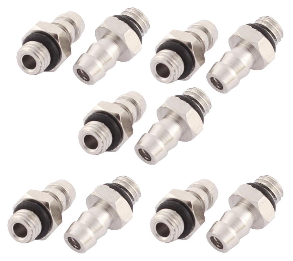 10 Stš¹ck Druckluftkupplung M5 Schlauchnippel Schlauchanschluss Au?engewinde bis 4mm Druckluftanschluss Pneumatisch Schlauch Druckluft Schnellkup...