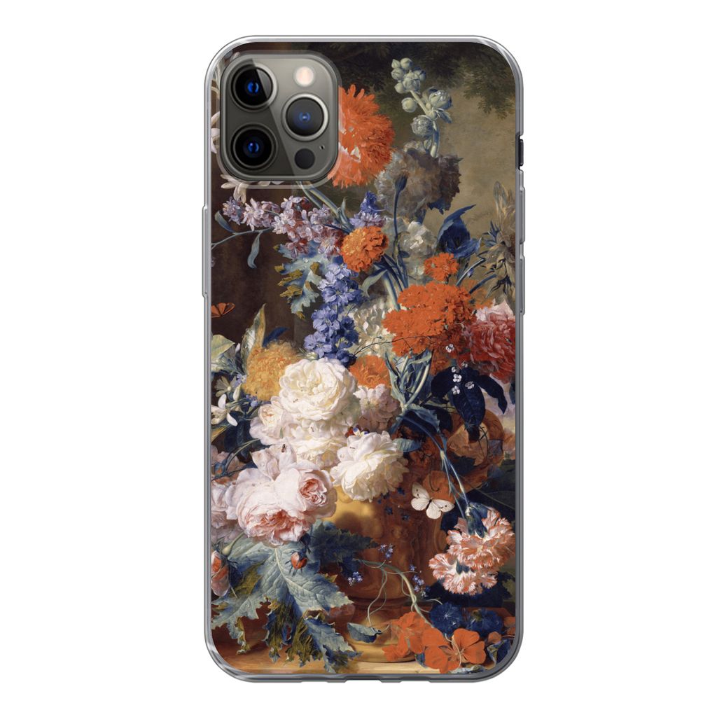 MuchoWow Handyhülle Schutzhülle Hülle für iPhone 12 Pro Max Stilleben mit Blumen - Malerei - Alte Meister Silikon Softcase Handy Hülle - Har...