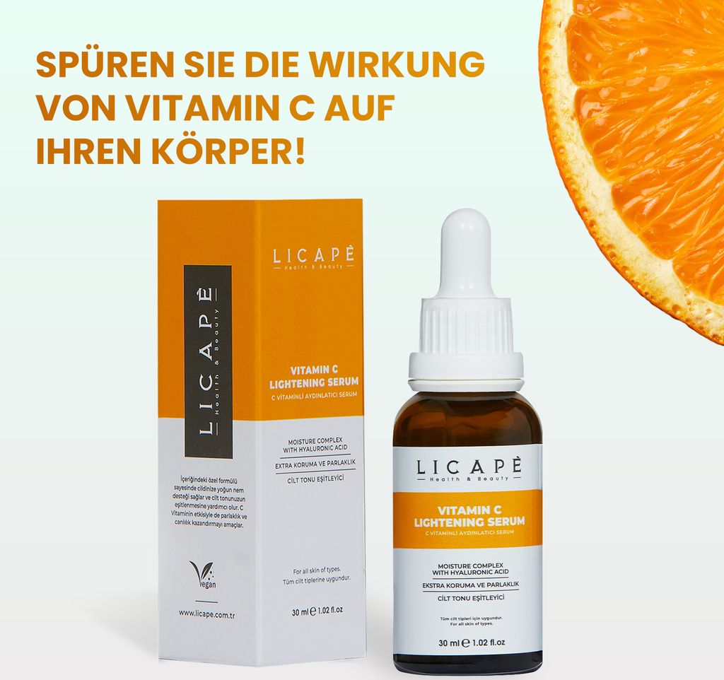 Licape Vitamin C Serum Gesicht | 30ml | Hochdosiertes Hyaluron Serum