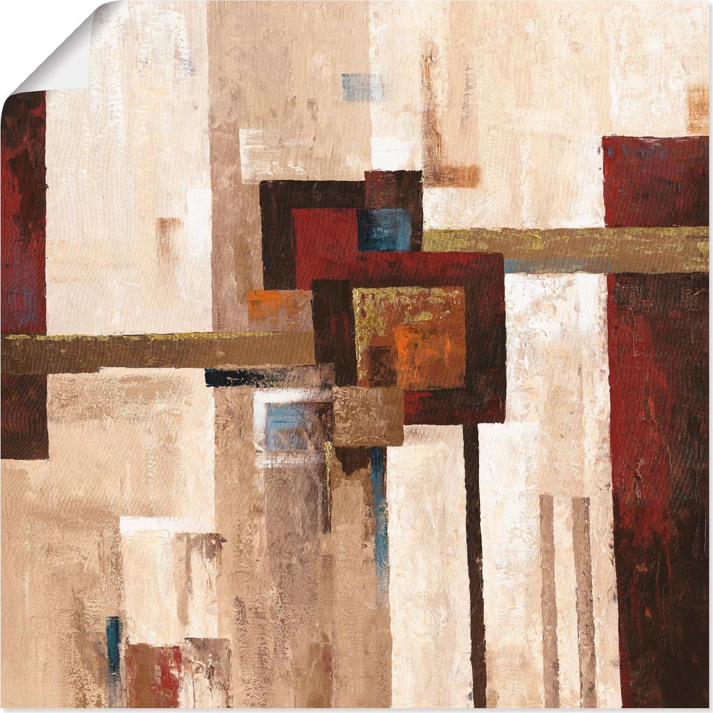 ARTland Poster Rote und braune Vierecke II Größe: 40x40 cm