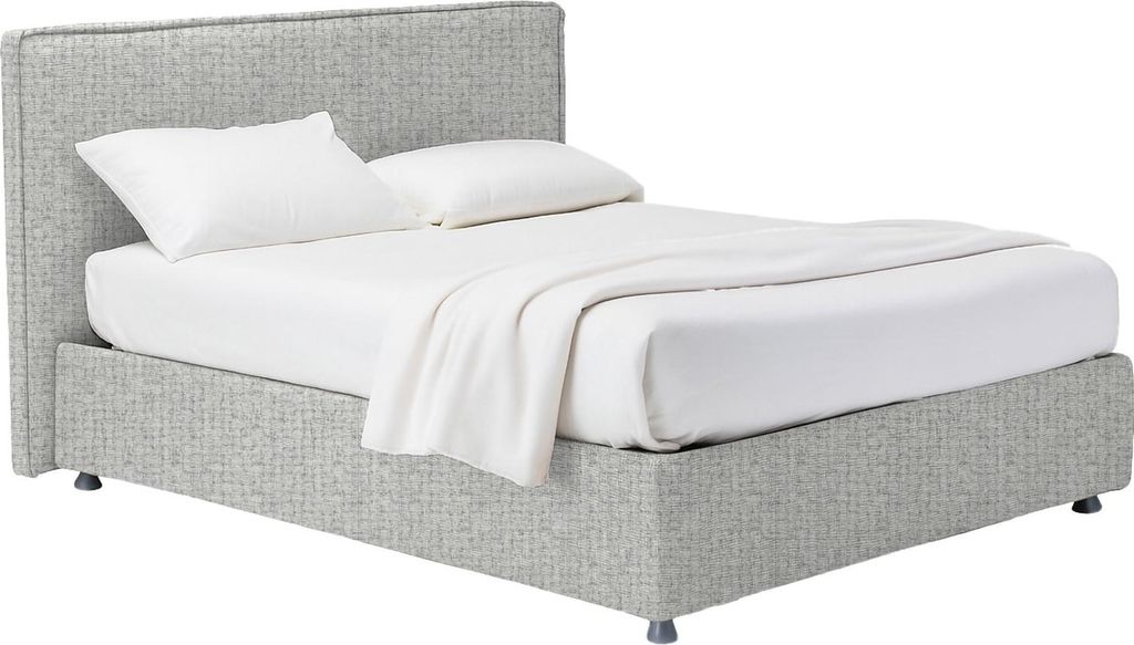 Dmoras Einzelbett Iudica Hellgrau, Abnehmbar mit Stauraum