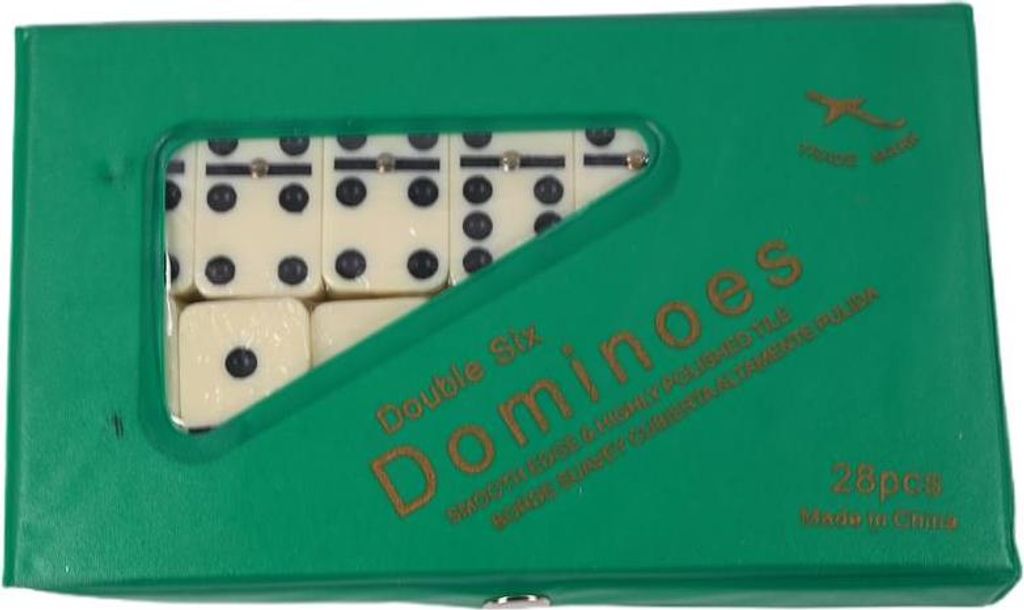 Klassisches Domino Spiel 28 Teile - Gesellschaftsspiel für die Familie - Double Six Legespiel