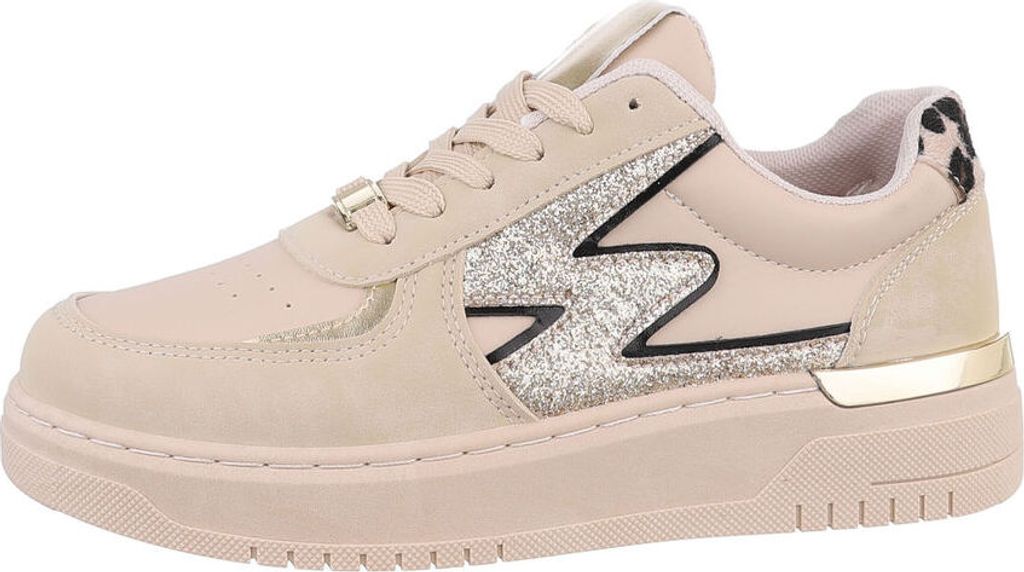 Ital-Design Damen Freizeitschuhe Lederoptik Sneakers Low 85878398 Beige Gr. 36