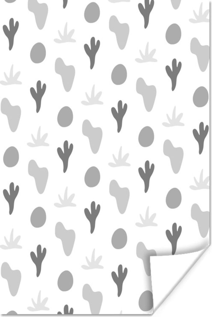 MuchoWow Poster Hintergrund - Pflanzen - Schwarz - Weiß 80x120 cm - Papierdruck