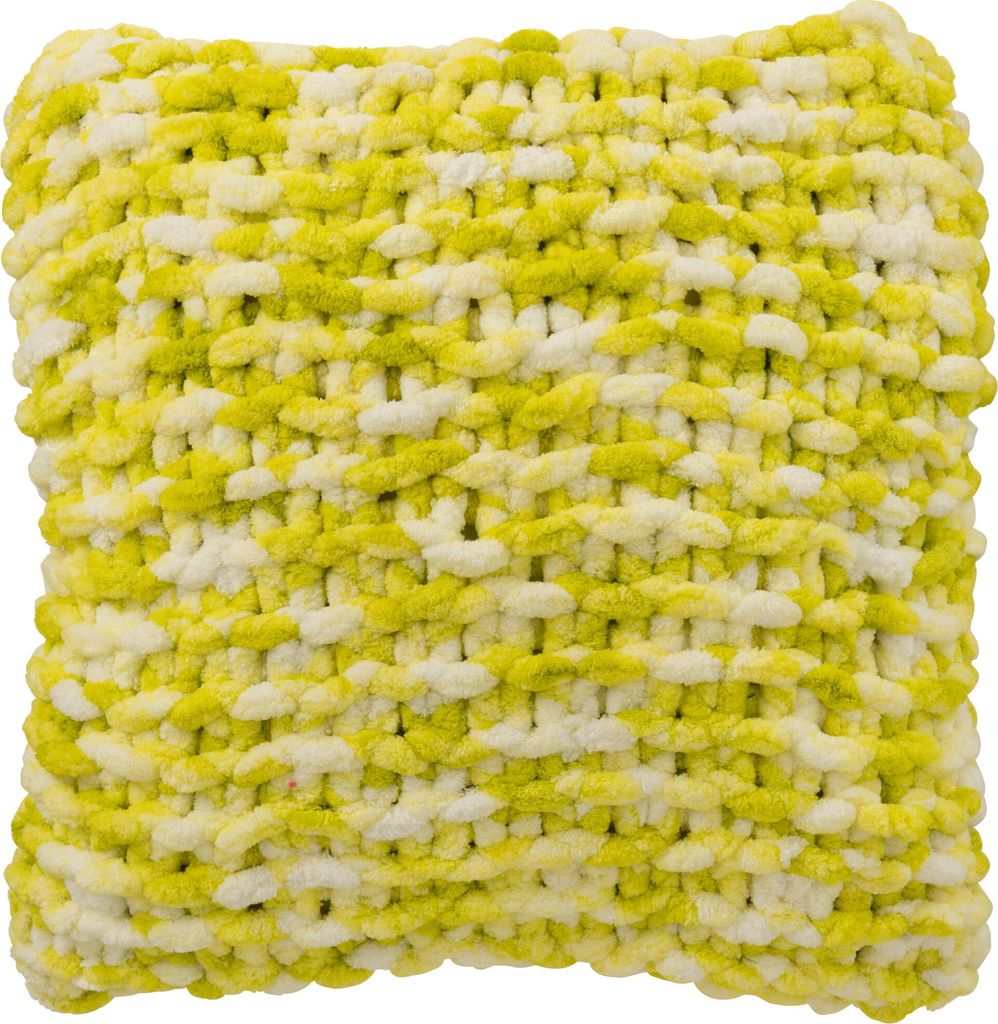 Kissen gestrickt polyester grün/weiß