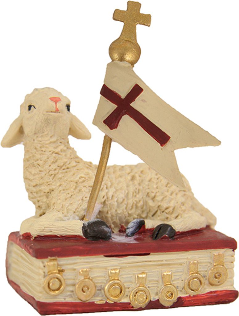 FADEDA Lamm / Höhe:8 cm / handbemalt / detailgetreue Krippen Figuren - Weihnachten Tisch Dekoration Krippe Zubehör