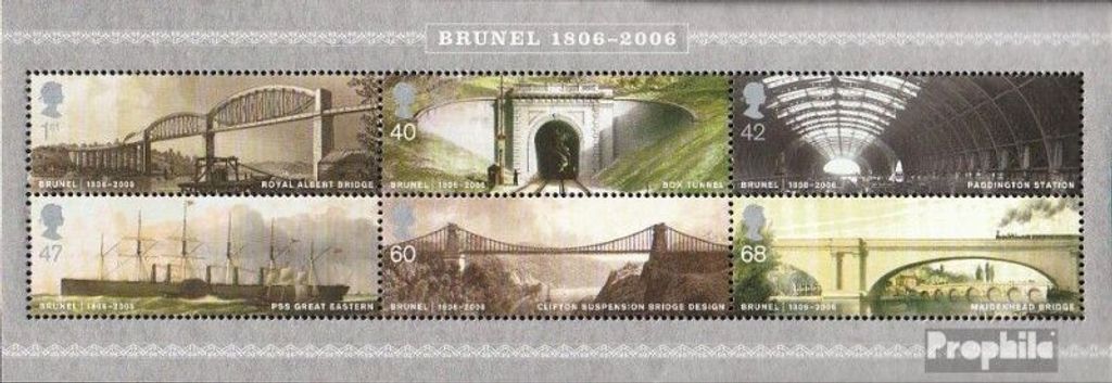 Briefmarken Großbritannien 2006 Mi Block30 (kompl.Ausg.) postfrisch Brunel