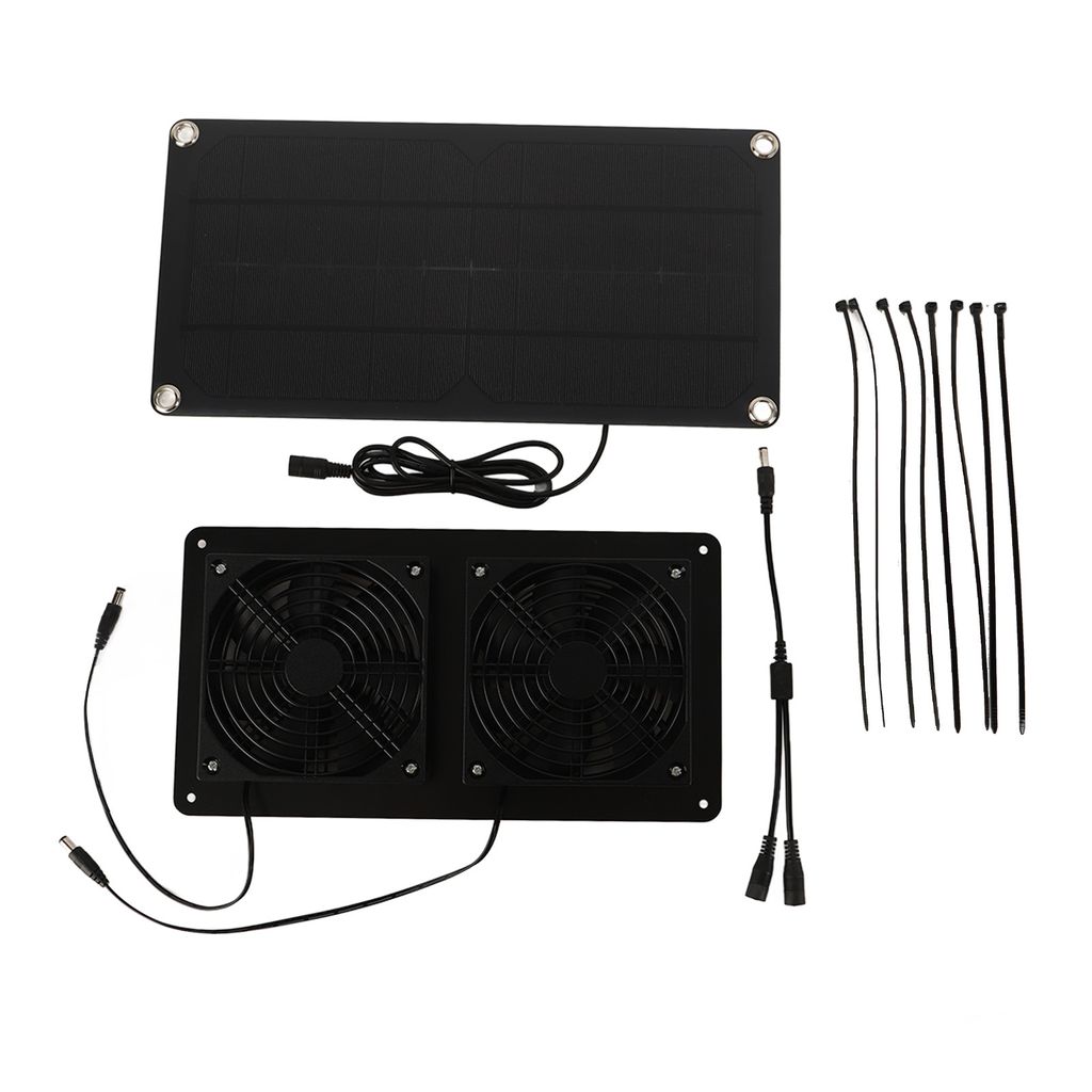 Solární panelový ventilátor, solární duální ventilátor, Obrázek produktu 