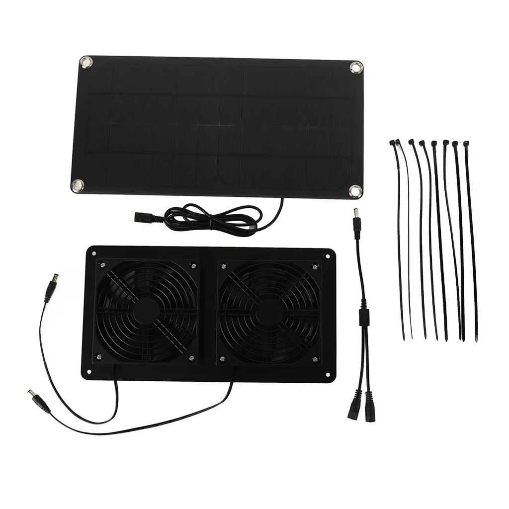 Ventilateur de serre solaire 20W pour poulailler et abri de jardin autonome