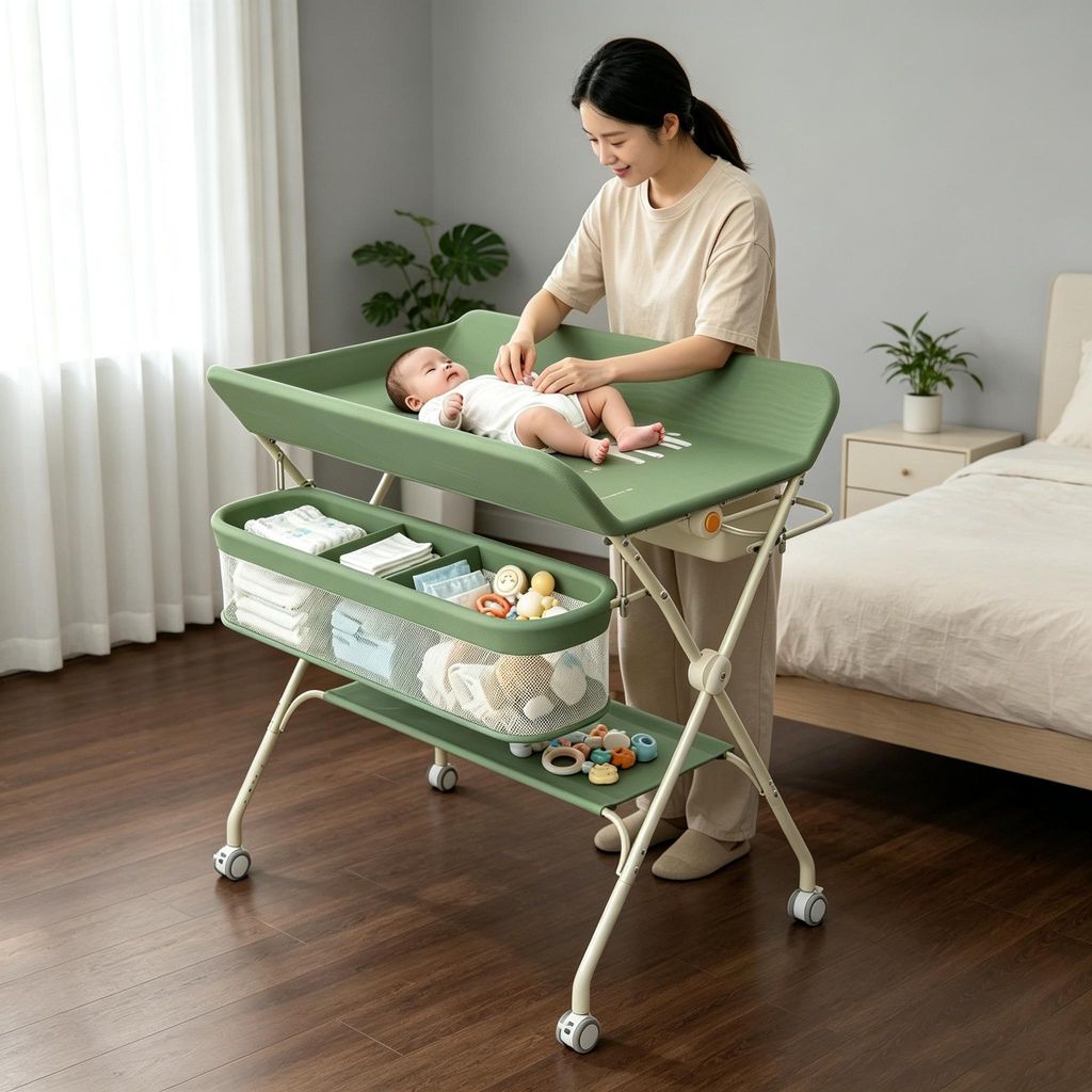 Baby Klappbar Wickelkommode, Mobiler Produktbild 
