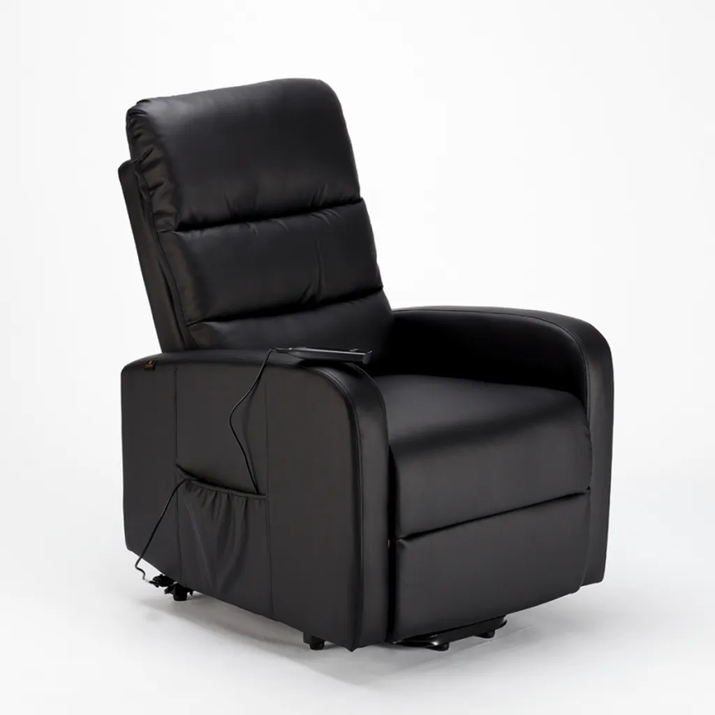 Elizabeth Design Fauteuil relax lève-personne en similicuir Noir
