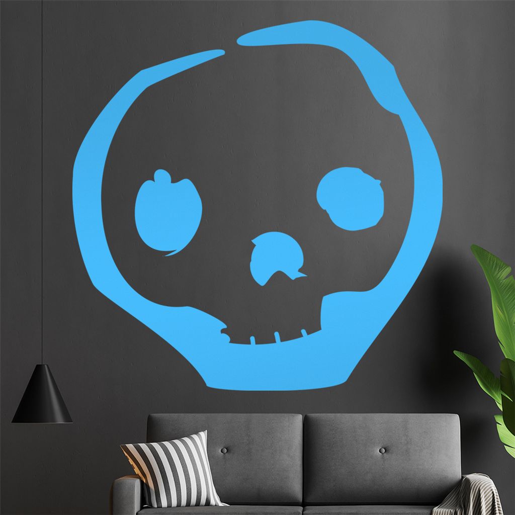 Schädel Tod Wandtattoo in 6 Größen - Wandaufkleber Wall Sticker - Dekoration, Küche, Wohnzimmer, Schlafzimmer, Badezimmer