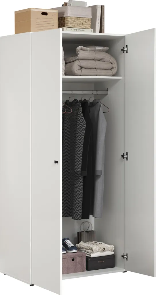 Armoire de rangement blanche 2 portes - Finition mate et grande capacité