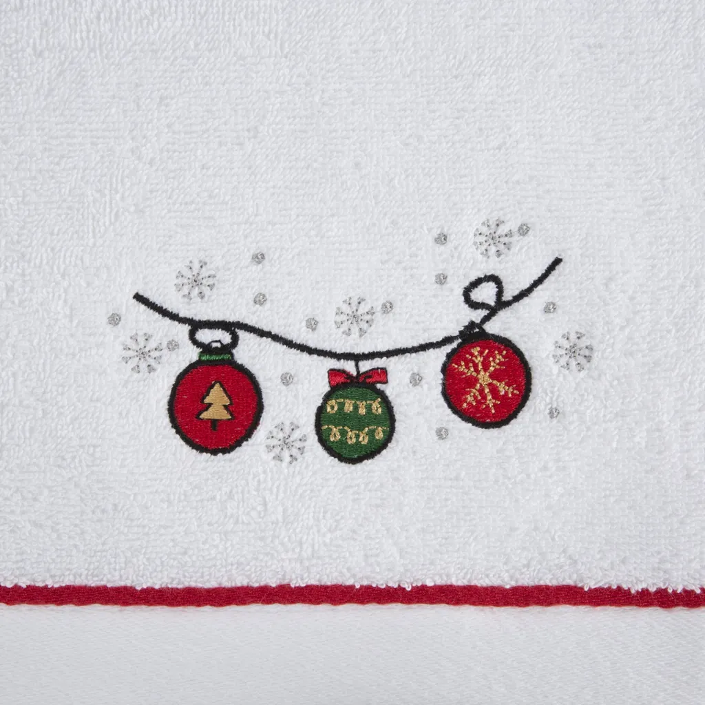Eurofirany Serviette Gerda 70x140 cm en coton blanc décor Noël chic - 2