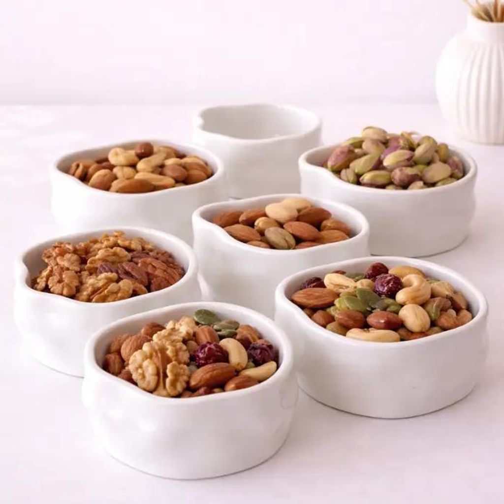 Nordic Schalen Set 6 x 310 ml aus Porzellan in Weiß Produktbild 