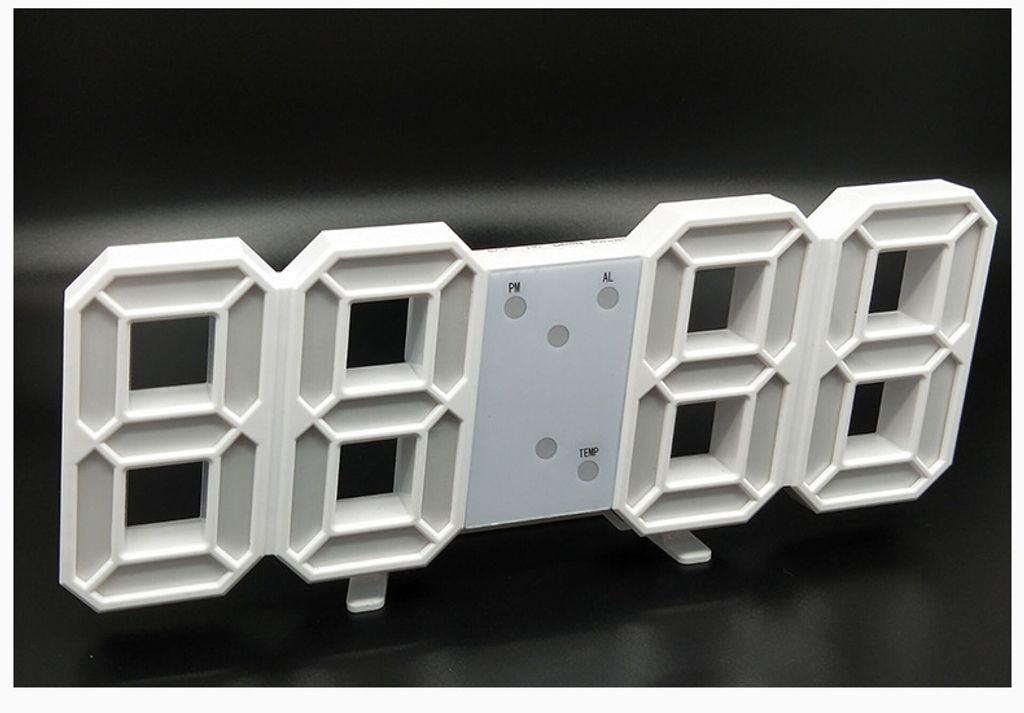 ["3D LED Digital Uhr wand deco Glowing Nacht Modus Produktbild 4