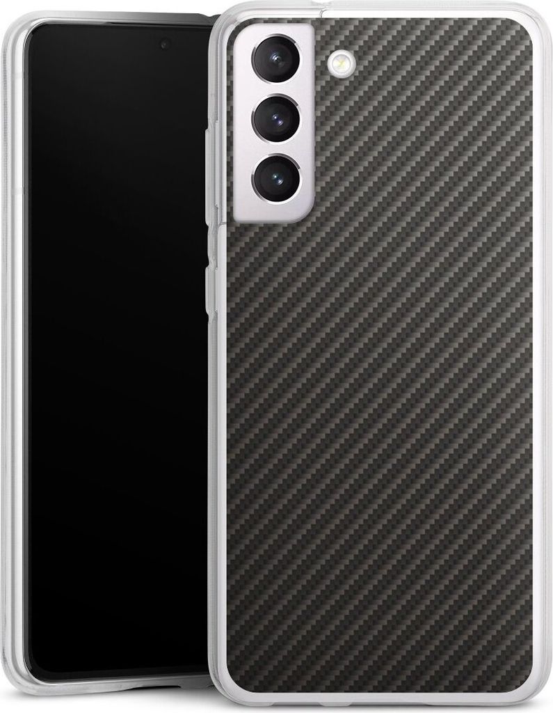 DeinDesign Handyhülle für Samsung Galaxy S21 FE 5G Silikon Hülle Case Smartphone Schutzhülle Carbon Metallic Look Muster