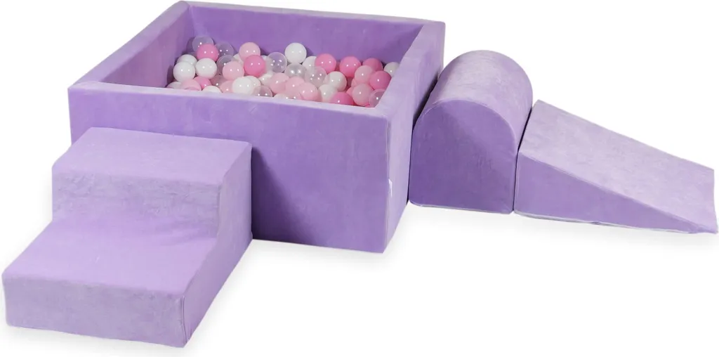 Aire de jeux en mousse Velvet Soft Purple 90x90cm avec 400 balles