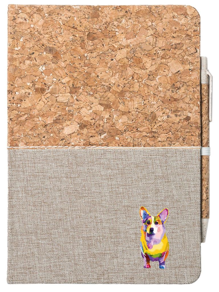 Huuraa Notizbuch A5 Corgi Colorful 80 Blatt inkl. Kugelschreiber Tagebuch Geschenkidee